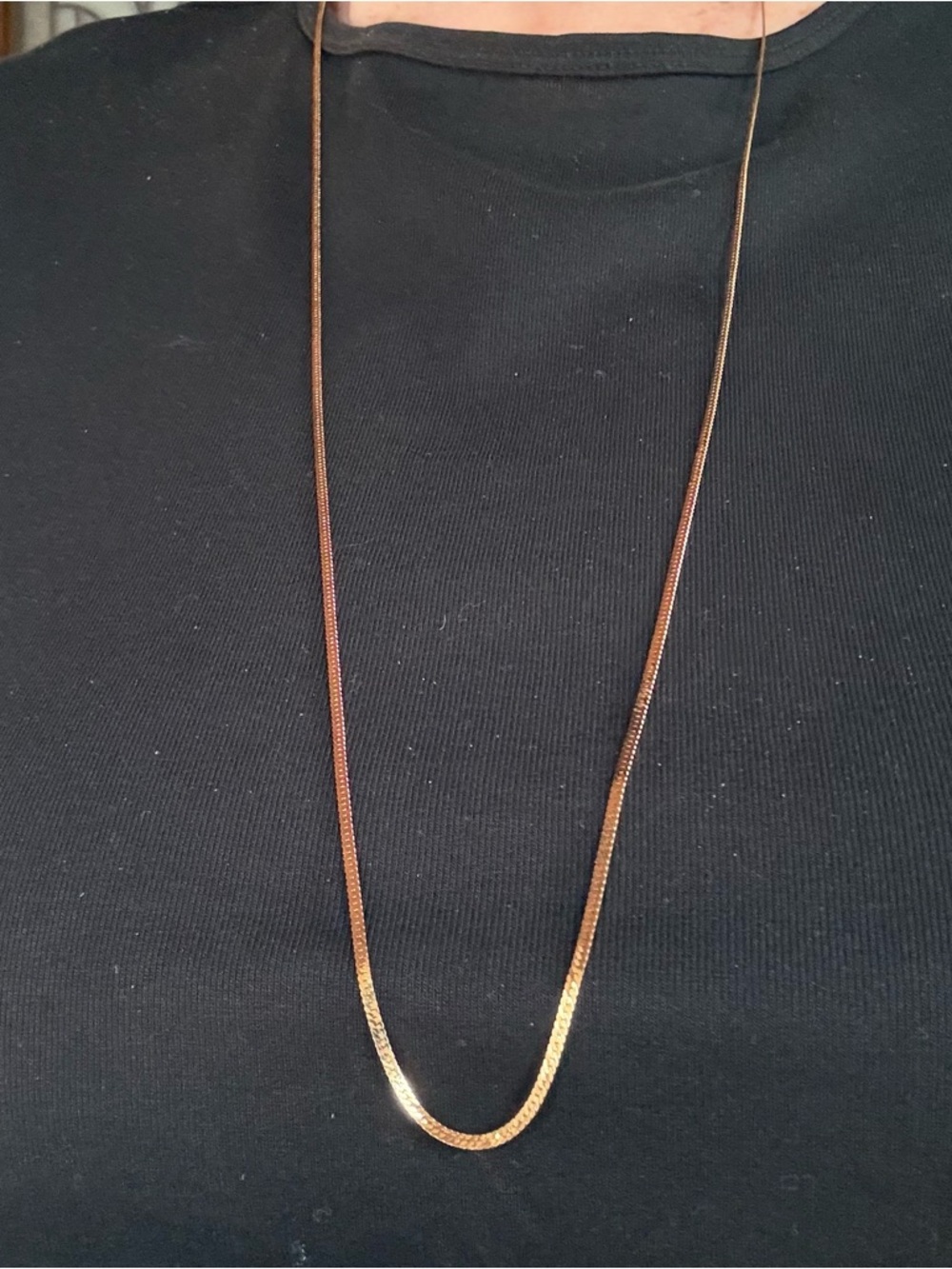 Vintage Sarah Coventry 36” Herringbone Goldtone Chain